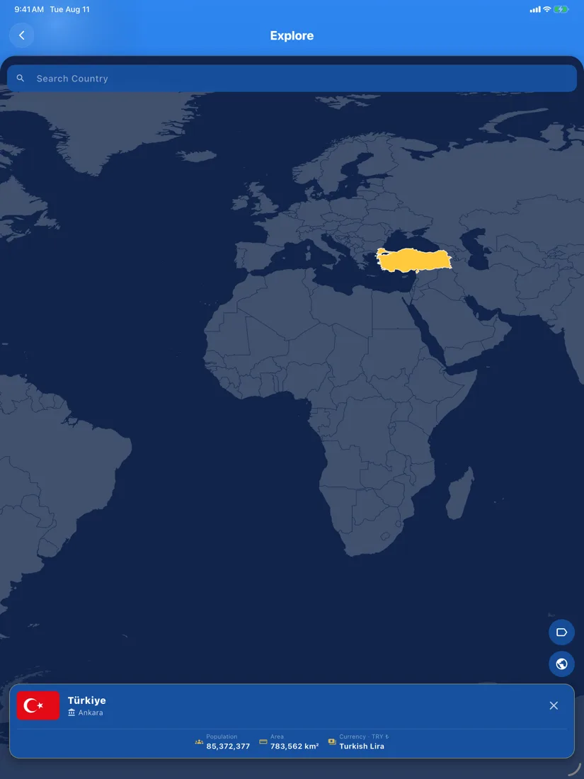 iPad explore map